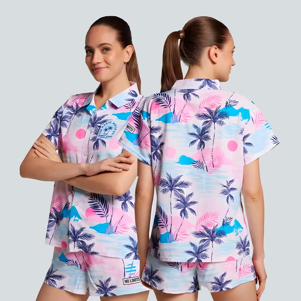 camicia rosa donna indossata