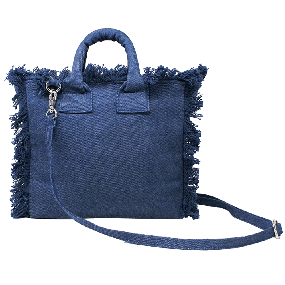 BORSA FRANGE E TRACOLLA BON BON DENIM FRONTALE