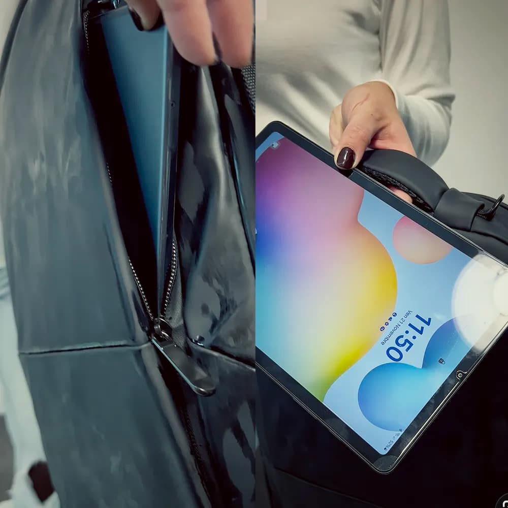 FLY BAG WATERPROOF CON TABLET ASCIUTTO ANCHE SE BAGNATA LA BORSA PER SITO